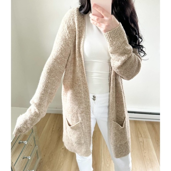 Torrid Tan Cream Marled Open Cardigan sz 2 Large Neutral Basic - Picture 6 of 11